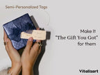 Vitalizart Blue Metallic Grid Wrapping Paper Set 30" Organza Ribbon & Tags - Image 6