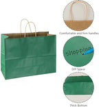 BLEWINDZ 70Pcs Large Paper Bags with Handles, 16x6x12 Inches Dark Green Paper Shopping Bag for Small Business, Large Kraft Gift Bags Bulk for Grocery Mechandise Retail - Image 6
