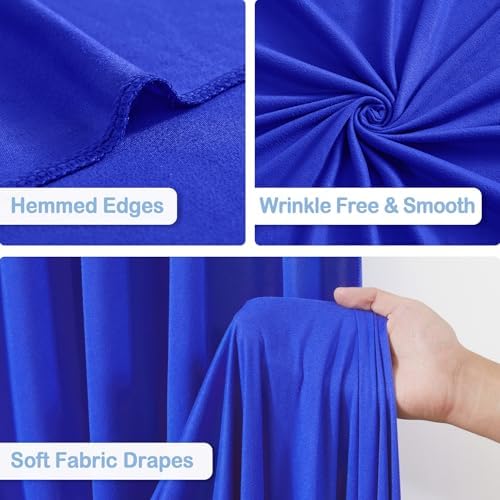 10 Panels Royal Blue Backdrop Curtains - Wrinkle Free Fabric Backdrop Curtain for Photoshoot, 10FT Wedding Party Photo Backdrop Drapes for Birthday Baby Shower Photography Stage Background Decorations - Image 2