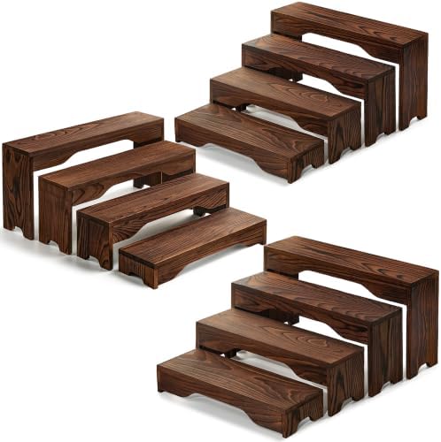 3 Set Upgraded Wooden Tiered Risers Display Stand by Unknown