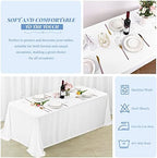 Showgeous 90x156 Inch White Rectangle Tablecloth 6 Pack Fit 8FT Table - Image 5