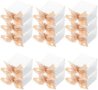 Mini White Favor Box 50 Sets Paper with Ribbon Xmas for Baby Shower Gifts by PLAFOPE
