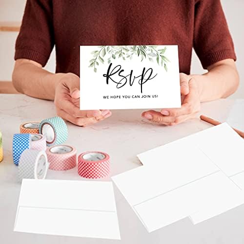 Andaz Press 56-Pack Personalized RSVP Postcards for Wedding Greenery Leaves Cardstock Response Reply Cards for Bridal Shower Baby Shower Birthday Event Custom Date and Return Address 4 x 6-Inch - Image 4