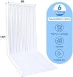 30ft x 15ft White Backdrop Curtains for Wedding Parties, Wrinkle Free Silky Polyester 6 Panels 15 ft Long Photo Backdrop Drapes Back Drop Cloth Drapery for Birthday Photography Background Curtain - Image 5