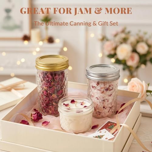 CycleMore 24 Pack Mixed Size Glass Mason Jars, Canning Jars With Split Lids - Image 6