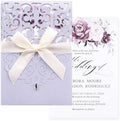 50PCS Blank Wedding Invitations with Envelopes and RSVP Cards Light Purple by Maffily