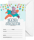 Pack of 30, Boy/Girl Baby Shower Party Collection, Baby Shower Invitation Cards, Fill in the Blank Invites WIth Envelopes, Animals Theme Party Supplies by Inkdotpot