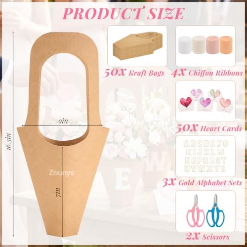 Zounys 184Pcs Custom Baby Shower Flower Bag Kit with DIY Personalized Guest Name Chenille Letter Stickers Flower Bar Kit for Fresh Off the Market Bridal Shower, Gender Reveal, Wedding & Birthday - Image 2