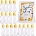 Funny Bottle Chug Baby Shower Drinking Game for 15 Guests, Includes 15 Pack 8.5oz Baby Bottles with Nipples & Standing Wood Framed Sign, Western Cowboy Baby Shower Favors & Party Activities(Yellow) by Unknown