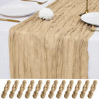 12 Pack Beige Cheesecloth Table Runner 10FT Wedding Party Decor by Unknown