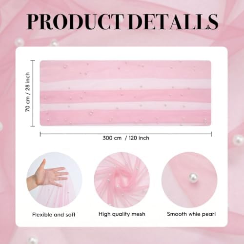 Artoid Mode 6-Pack Pearl Pastel Pink Gauze Table Runner 10FT Home Decor - Image 6