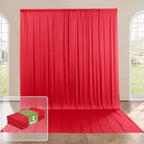 10x16ft Red Backdrop Curtain for Party, 2 Panels Wrinkle Free 16 Foot Long Polyester Photo Backdrop Drapes Photography Background for Wedding Birthday Gathing - Image 2