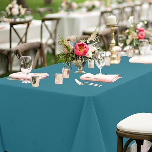 sancua Teal Tablecloths Rectangle, 6 Pack Table Cloth for 6 Foot Tables - Image 4