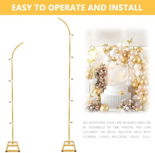 Balloon Arch Stand Set of 2, 7.9FT&6.7FT Wedding Arch Frames with Base - Image 5