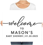 Andaz Press Personalized Large Canvas Baby Shower Welcome Sign, 16 x 20 Inches, Minimal Black and White, Guestbook Alternative, Custom Baby Shower Sign, for Baby Shower, Baby Sprinkle - Image 3