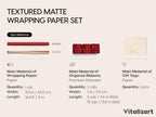 Vitalizart Red Textured Wrapping Paper Set 30" Organza Ribbon & Gift Tags - Image 2