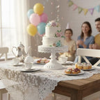 8 Pcs Cake Stands Set Metal Dessert Table Display Tiered Cupcake Holder Candy Donut Fruit Plate Cake Serving Tray with Handle Treats Serving Tower for Wedding Birthday Party Decorations (White) - Image 6