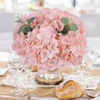 AVIVIHO 65pcs Fake Flowers Blush Hydrangea Artificial Flowers Bulk (Not Squished, No Steaming Need) Silk Flowers with Stems for Wedding Decor,Home,Baby Shower,Table Centerpieces Decoration - Image 2