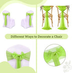 Pack of 25 Chiffon Chair Sashes for Wedding & Event Décor - Parrot Green - Image 4