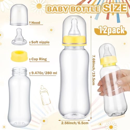 Trelaco 12 Pcs Here Comes The Son Baby Shower Games Bottle Chug Wooden Sign - Image 4