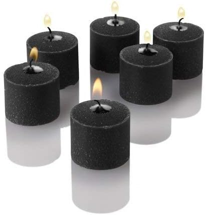 Set of 144 Richland Votive Candles Black Unscented and 144 Clear Glass Eastland Votive Holders - Image 3
