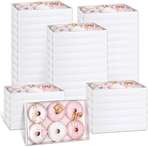 Karenhi 48 Pcs Clear Window Cookie Boxes Bakery Gift Packaging, White by Karenhi