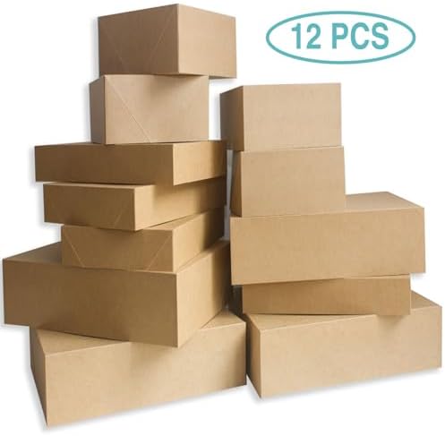 12 Rustic Kraft Gift Wrap Boxes with Lids for wrapping Large Clothes (Assorted sizes for wrapping Robes,Blankets, Coat, and Shirts) and 80 Different Occasion Tag Stickers for Graduations,Mother’s, Father’s Day,Birthdays, Baby Showers, Weddings Presents... - Image 5