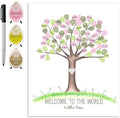 Girls Baby Shower Fingerprint Tree Guestbook Alternative, 11x14 Inches by MeganHStudio