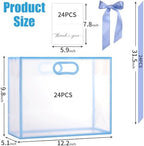 GAWBYET 24 Pcs Clear Plastic Gift Bags with Handles,Blue - Image 2