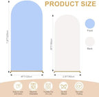 White Blue Arch Backdrop Cover Set of 2 (6FT/7.2FT) Arch Cover Spandex Party Wedding Arch Stand Covers for Baby Shower Bridal Shower Photo Birthday Spandex Baby Balloon Arch Covers Stretchy Backdrop - Image 2