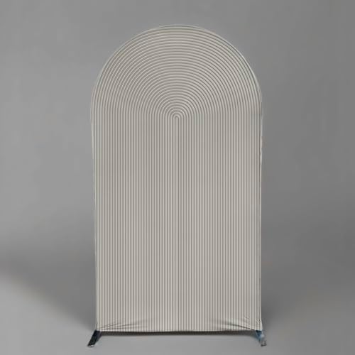 HUAYI Beige Ripples Pattern Arch Backdrop Cover for Birthday Party Wedding Baby Shower Decorations Chiara Backdrops Arched Wall Frame Stands Covers Props GP-455 3ft * 5ft - Image 2