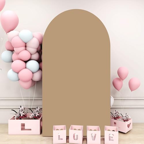 Brown Arch Cover 7.2ft Arch Backdrop Cover Tan Cover for Arch Stand by SOMUAUY