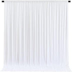White Backdrop Curtains 4 Panels, 10 Feet Wrinkle-Free Polyester Photography Backdrop Drapes for Wedding Baby Shower Party Background Backdrop Stand- 16 X10FT (White) by WishCare