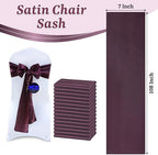 MDS® Pack of 75 Satin Chair Sashes for Wedding & Events – Plum - Image 3
