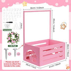 Yerliker Baby Shower Crate Closet with 26 Letters Garland, Pink - Image 2