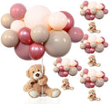 Bear Baby Shower Decorations, 185 Balloon Kit,Dusty Pink, Rose Gold, Peach by Meooeck