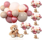 Bear Baby Shower Decorations, 185 Balloon Kit,Dusty Pink, Rose Gold, Peach by Meooeck