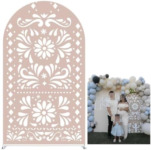 Beige Arch Backdrop Cover for Mexican Fiesta Party Decoration Stretchy Arch Stand Fabric Baptismx Baby Shower Cake Table Supplies (Cover Only) (G3738,3ftx6ft (CoverOnly)) by Unknown