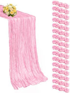 16 Pack Pink Valentine's Day Cheesecloth Table Runner 21x120 Inch Gauze Table Runners Reusable Polyester 10ft Boho Rustic Cheese Cloth Table Runner for Wedding Party Baby Shower Birthday by Unknown