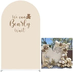 Beige Arch Backdrop Covers We Can Bearly Wait Theme Arch Stand Fabric Cover for Birthday Baby Shower Cake Table Supplies Decoration (3.3x6.6FT) by KONPON