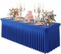 Blue Spandex Tablecloth for 8FT Rectangle Tables, Table Skirt by Baoszty