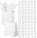 Jaloro 100 Set White Kraft Paper Gift Bags with Handle 5.7x5.1x2.5 Inch by Unknown