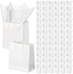 Jaloro 100 Set White Kraft Paper Gift Bags with Handle 5.7x5.1x2.5 Inch by Unknown