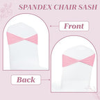 MDS Pack of 125 Spandex Chair Sashes Without Slider Buckles – Pink - Image 4