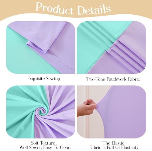 Purple Blue Arch Backdrop Covers 7.2FT 6.6FT 6FT Baby Shower Wedding Photo Birthday Party Arch Covers Stretchy Backdrop Set of 3 - Image 4