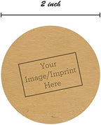 2000 Customizable Brown Kraft Stickers/2" Circle Personalized Brown Kraft Stickers/Printed with Your Logo in Black Ink - Image 2