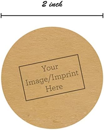 2000 Customizable Brown Kraft Stickers/2" Circle Personalized Brown Kraft Stickers/Printed with Your Logo in Black Ink - Image 2