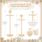 Fuutreo 2 Packs Baby Clothes Display Stands Heart-topped, Wood Color - Image 2