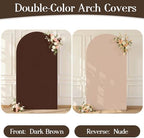 Nude Brown Arch Backdrop Cover Set of 2 Birthday Party Arch Covers 7.2 and 6ft Wedding Arch Cover Stretchy Backdrop Bridal Baby Shower Birthday Arch Covers Spandex - Image 5