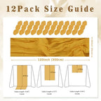 12 Pack Mustard 10FT Cheesecloth Table Runner Rustic Gauze Fabric Cheese Cloth Table Runner for Wedding Bridal Baby Shower Table Decor Boho Sheer Birthday Party Table Decorations 20 x 120 Inch Long - Image 2